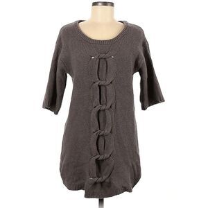 Samsoe Samsoe Brown Cable Knit Design Lamb Wool Angora Tunic Sweater Size Small